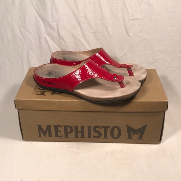 red mephisto sandals